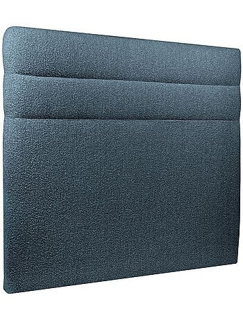 Lit avec tête de lit lignes bouclette et sommier tapissier H29cm