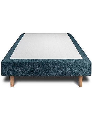 Lit avec tête de lit lignes bouclette et sommier tapissier H29cm