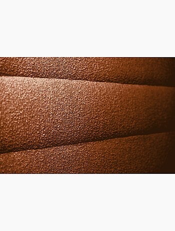 Lit avec tête de lit lignes bouclette et sommier tapissier H29cm