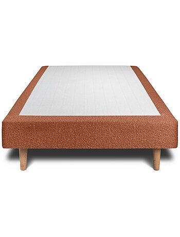 Lit avec tête de lit lignes bouclette et sommier tapissier H29cm