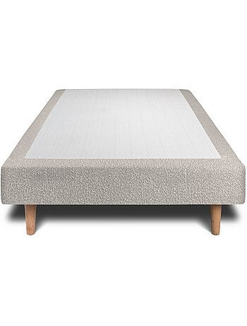 Lit avec tête de lit lignes bouclette et sommier tapissier H29cm
