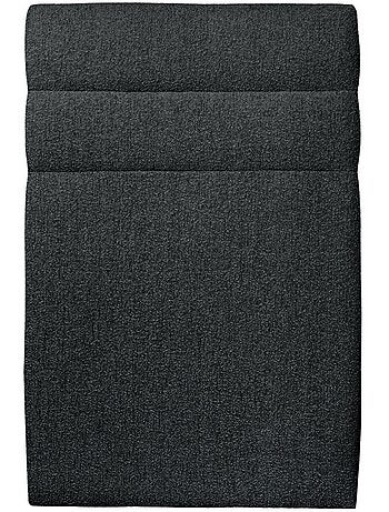 Lit avec tête de lit lignes bouclette et sommier tapissier H29cm