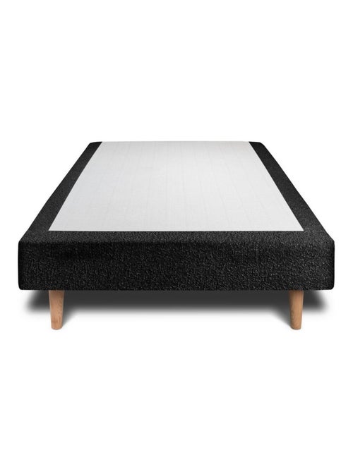 Lit avec tête de lit lignes bouclette et sommier tapissier H29cm - Kiabi