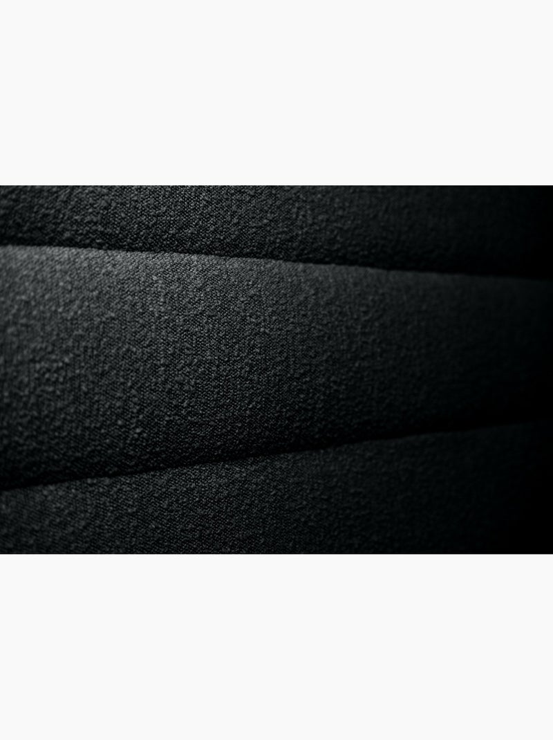 Lit avec tête de lit lignes bouclette et sommier tapissier H29cm Noir - Kiabi