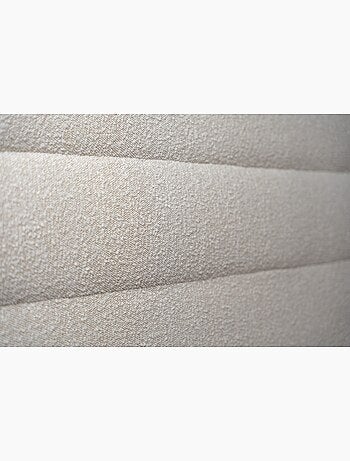 Lit avec tête de lit lignes bouclette et sommier tapissier H35cm