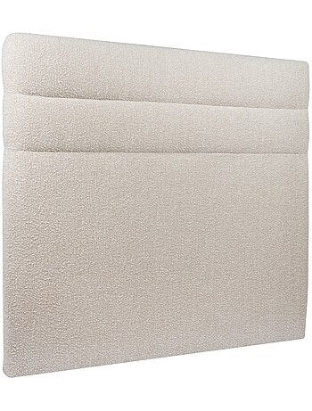 Lit avec tête de lit lignes bouclette et sommier tapissier H35cm