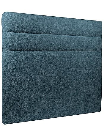 Lit avec tête de lit lignes bouclette et sommier tapissier H35cm