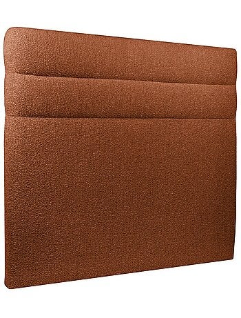 Lit avec tête de lit lignes bouclette et sommier tapissier H35cm