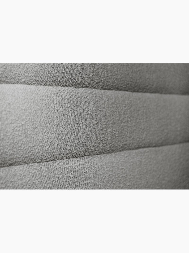 Lit avec tête de lit lignes bouclette et sommier tapissier H35cm Gris - Kiabi