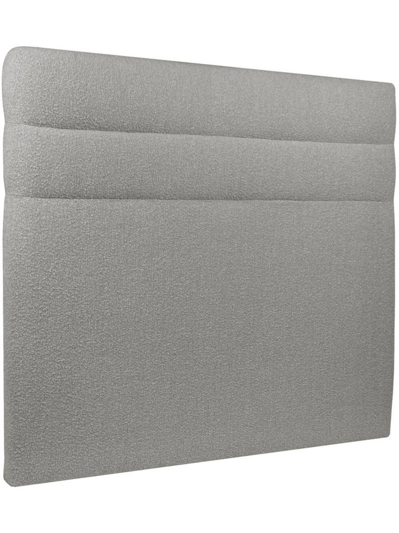 Lit avec tête de lit lignes bouclette et sommier tapissier H35cm Gris - Kiabi