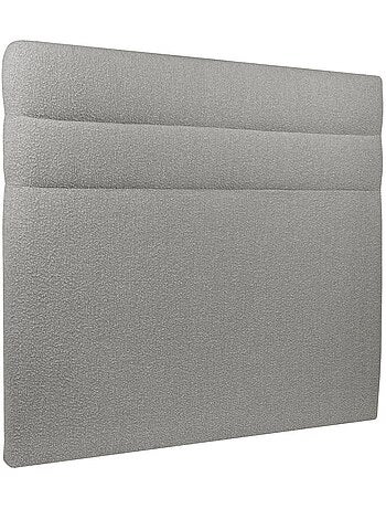 Lit avec tête de lit lignes bouclette et sommier tapissier H35cm