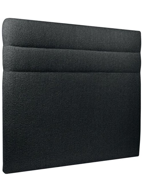 Lit avec tête de lit lignes bouclette et sommier tapissier H35cm - Kiabi