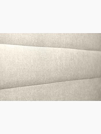 Lit avec tête de lit lignes tissu et sommier kit H29cm