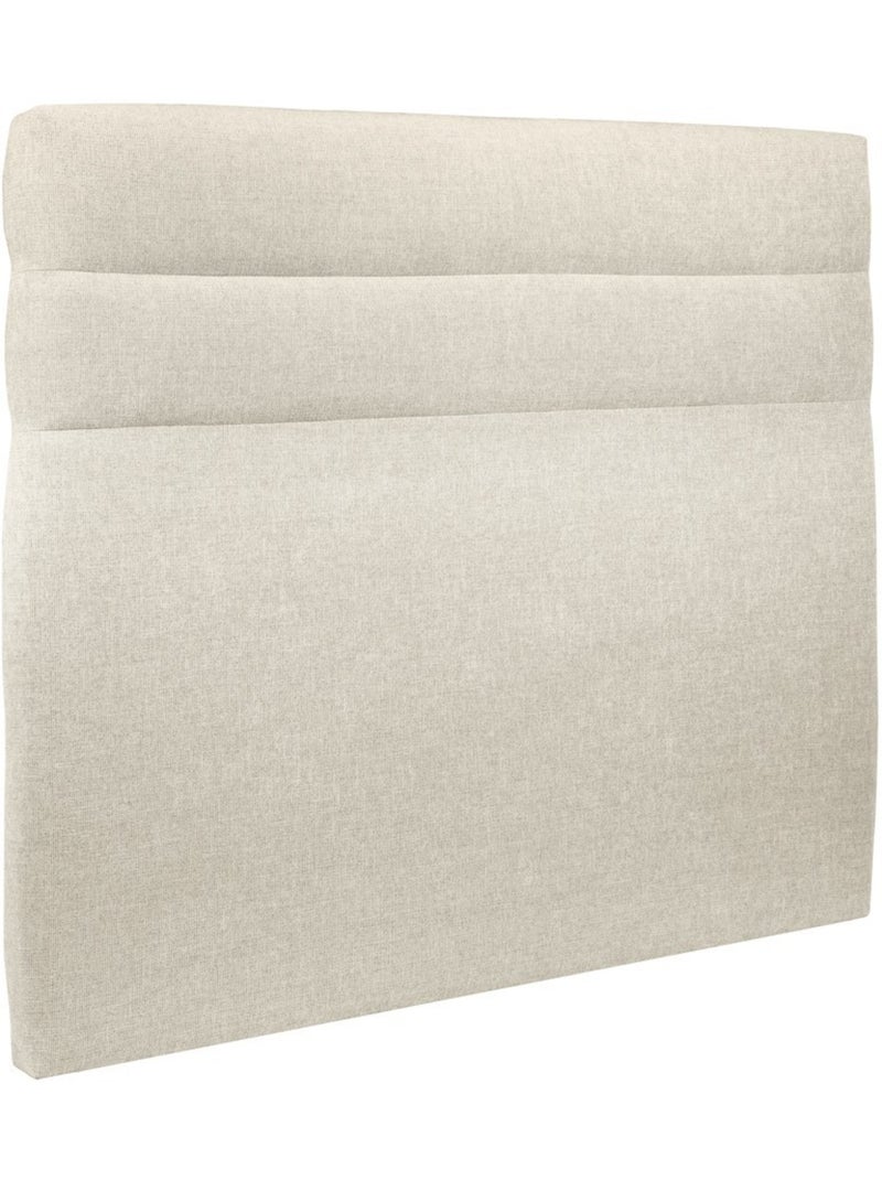 Lit avec tête de lit lignes tissu et sommier kit H29cm Beige clair - Kiabi