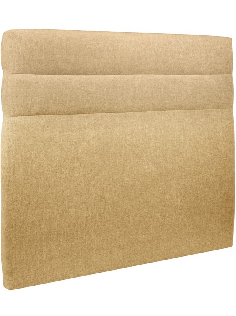 Lit avec tête de lit lignes tissu et sommier kit H29cm Jaune - Kiabi