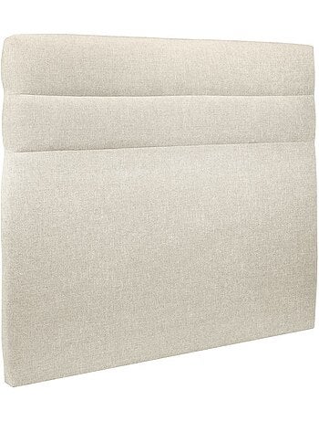 Lit avec tête de lit lignes tissu et sommier tapissier H29cm