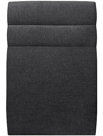 Lit avec tête de lit lignes tissu et sommier tapissier H29cm