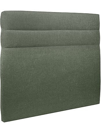 Lit avec tête de lit lignes tissu et sommier tapissier H29cm