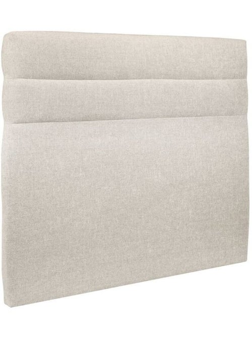 Lit avec tête de lit lignes tissu et sommier tapissier H35cm - Kiabi