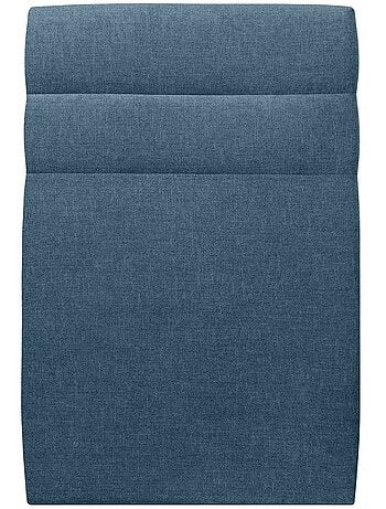 Lit avec tête de lit lignes tissu et sommier tapissier H35cm