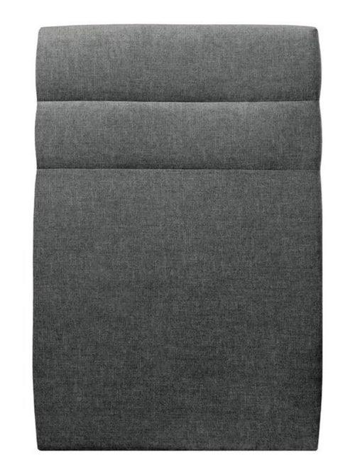 Lit avec tête de lit lignes tissu et sommier tapissier H35cm - Kiabi