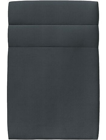 Lit avec tête de lit lignes velours et sommier kit H29cm