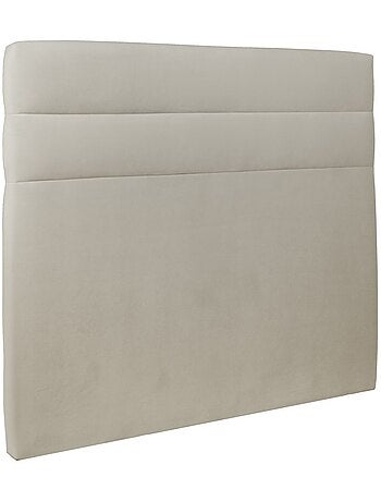 Lit avec tête de lit lignes velours et sommier kit H29cm