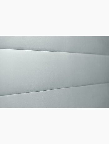 Lit avec tête de lit lignes velours et sommier tapissier H29cm