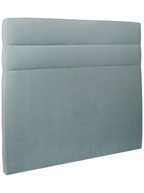 Lit avec tête de lit lignes velours et sommier tapissier H29cm - Kiabi