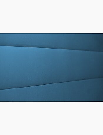 Lit avec tête de lit lignes velours et sommier tapissier H29cm