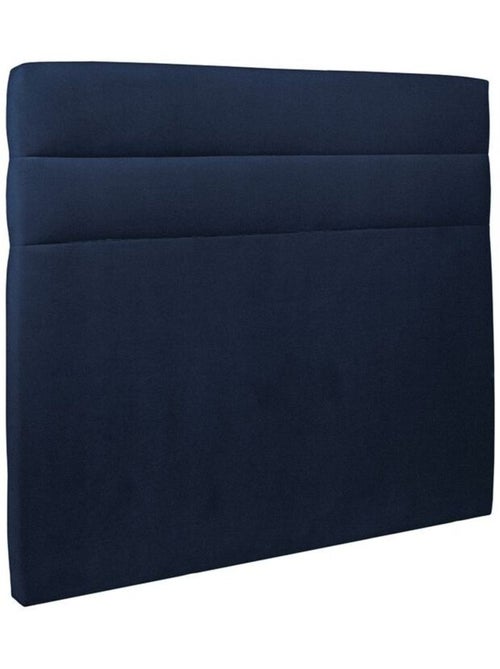 Lit avec tête de lit lignes velours et sommier tapissier H29cm - Kiabi