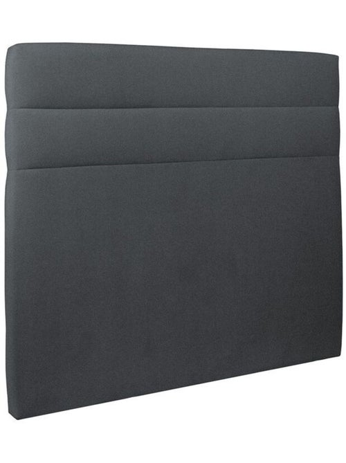 Lit avec tête de lit lignes velours et sommier tapissier H29cm - Kiabi