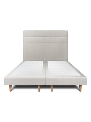 Lit avec tête de lit lignes velours et sommier tapissier H29cm