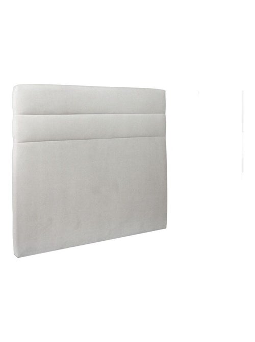 Lit avec tête de lit lignes velours et sommier tapissier H29cm - Kiabi