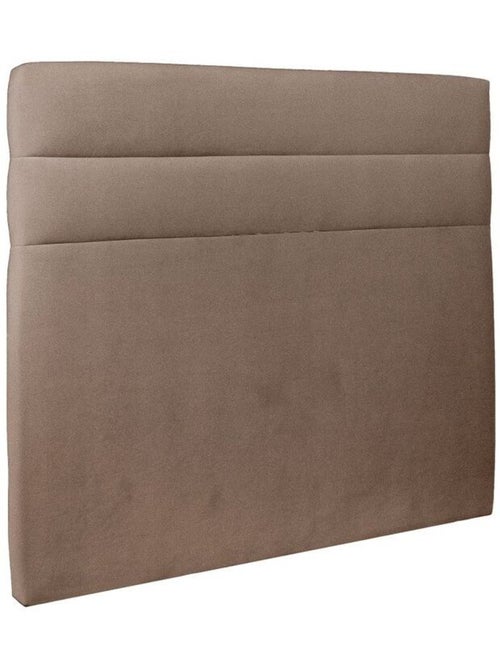 Lit avec tête de lit lignes velours et sommier tapissier H29cm - Kiabi