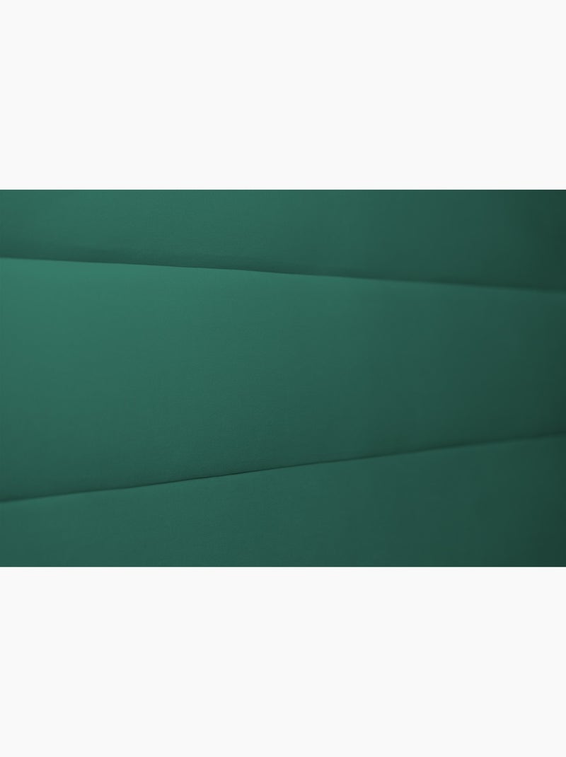 Lit avec tête de lit lignes velours et sommier tapissier H29cm Vert forêt - Kiabi