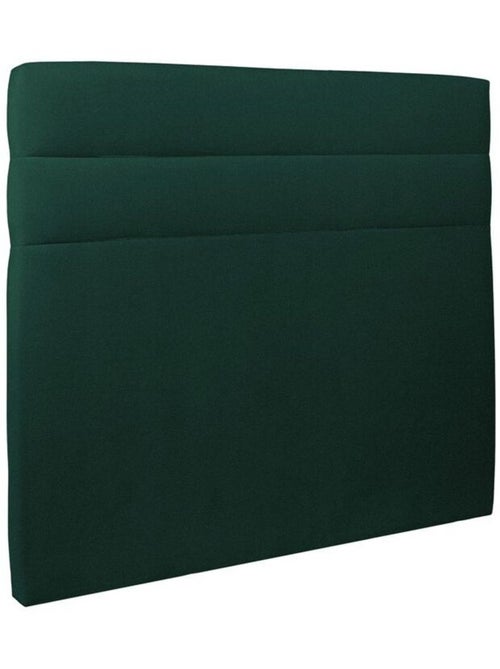 Lit avec tête de lit lignes velours et sommier tapissier H29cm - Kiabi