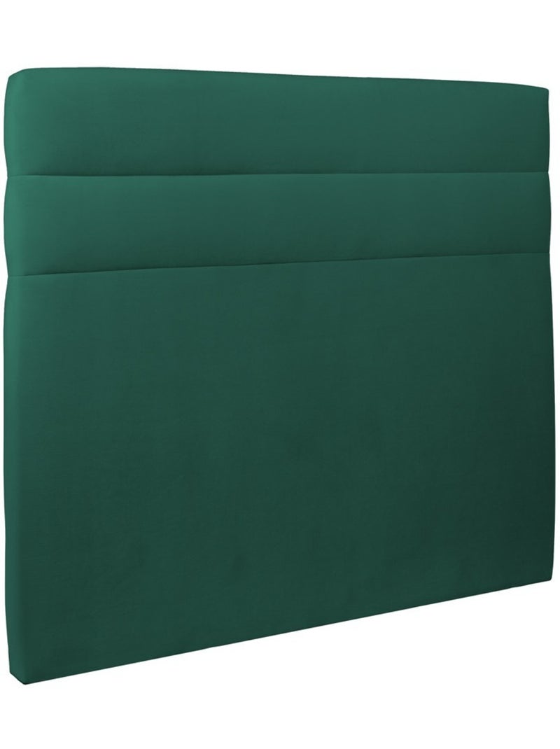 Lit avec tête de lit lignes velours et sommier tapissier H29cm Vert forêt - Kiabi