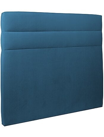 Lit avec tête de lit lignes velours et sommier tapissier H35cm