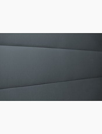 Lit avec tête de lit lignes velours et sommier tapissier H35cm