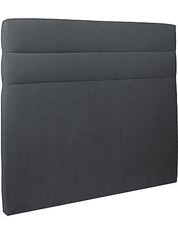 Lit avec tête de lit lignes velours et sommier tapissier H35cm