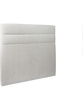 Lit avec tête de lit lignes velours et sommier tapissier H35cm