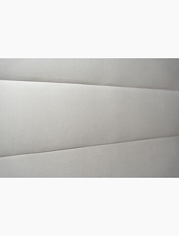 Lit avec tête de lit lignes velours et sommier tapissier H35cm