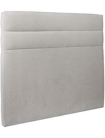 Lit avec tête de lit lignes velours et sommier tapissier H35cm