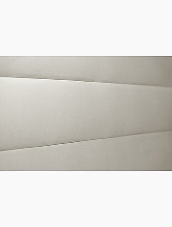 Lit avec tête de lit lignes velours et sommier tapissier H35cm