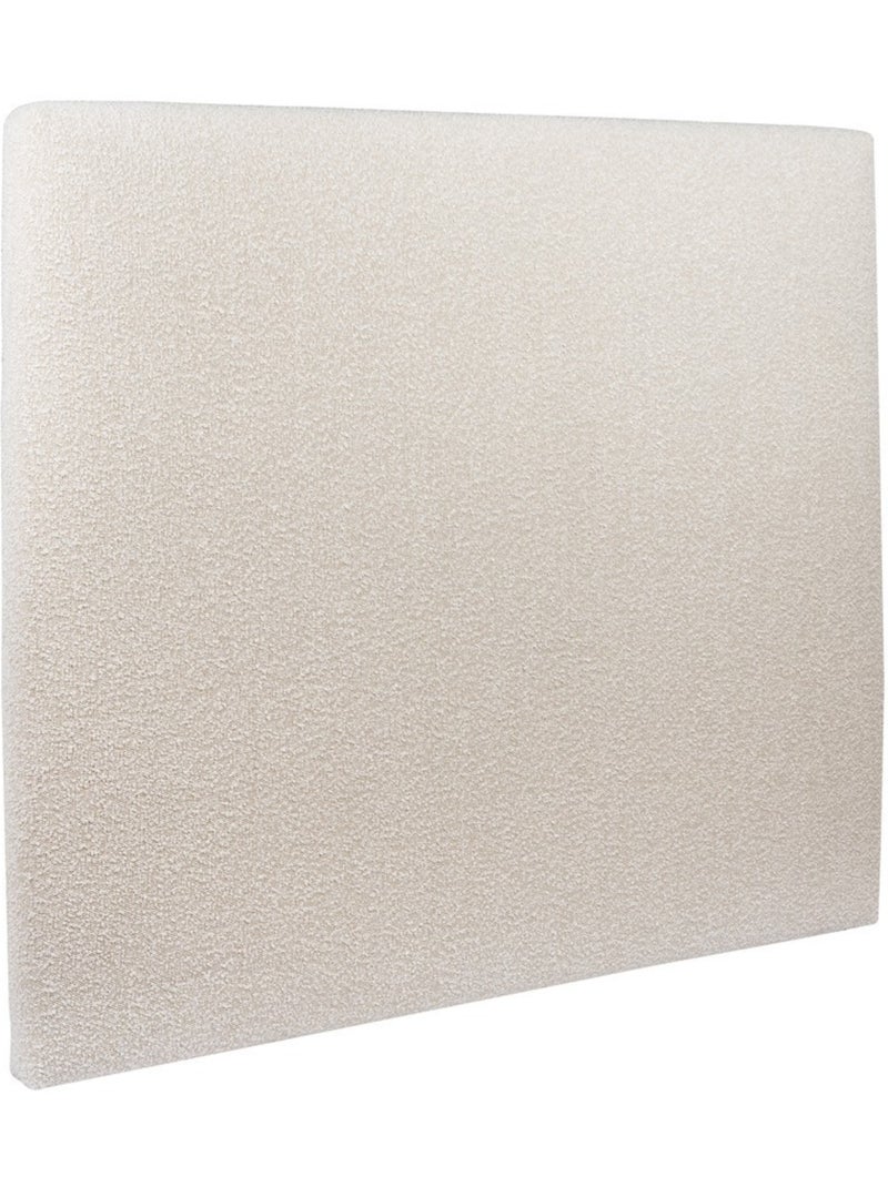 Lit avec tête de lit tapissier bouclette et sommier kit H29cm Beige clair - Kiabi