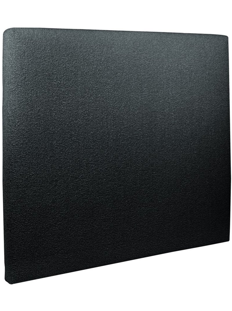 Lit avec tête de lit tapissier bouclette et sommier kit H29cm Noir - Kiabi