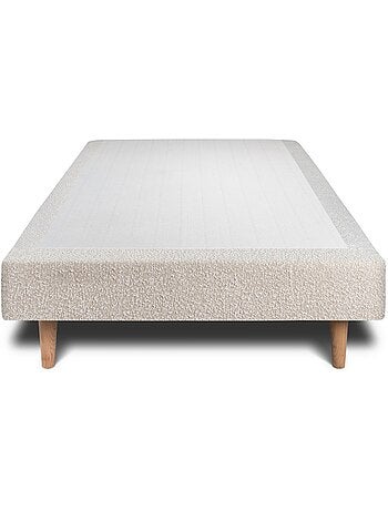 Lit avec tête de lit tapissier bouclette et sommier tapissier H29cm