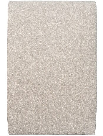 Lit avec tête de lit tapissier bouclette et sommier tapissier H29cm