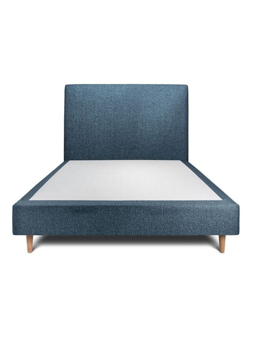 Lit avec tête de lit tapissier bouclette et sommier tapissier H35cm - Kiabi
